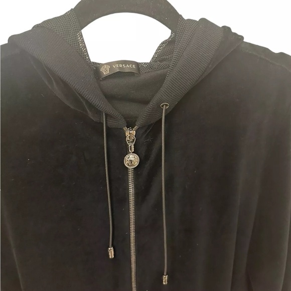 Versace Velour Track Sweater Jacket Size Small - Picture 3 of 10